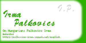 irma palkovics business card